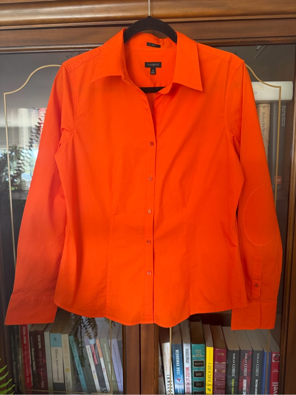 Talbots Bright Orange Long-Sleeve Button-Down Shirt